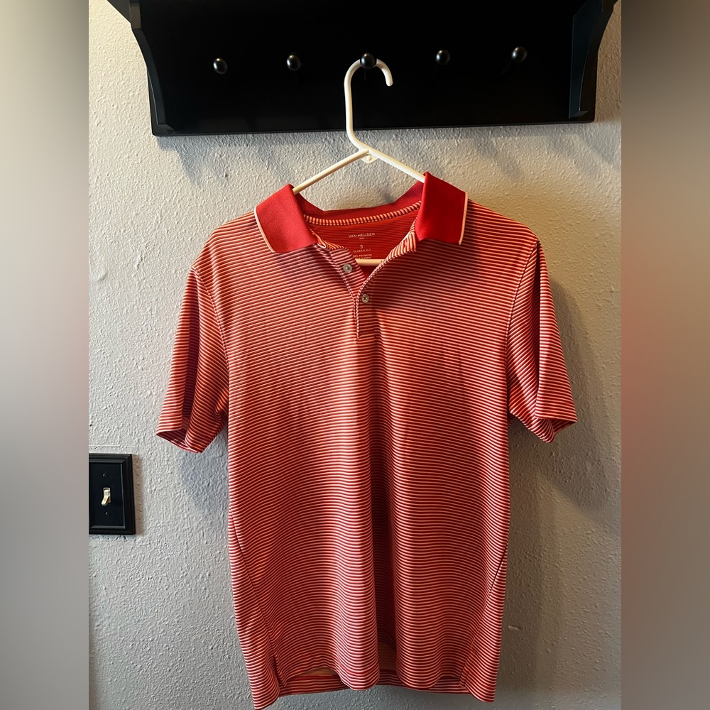 Men’s Van Heusen Red and White Striped Polo